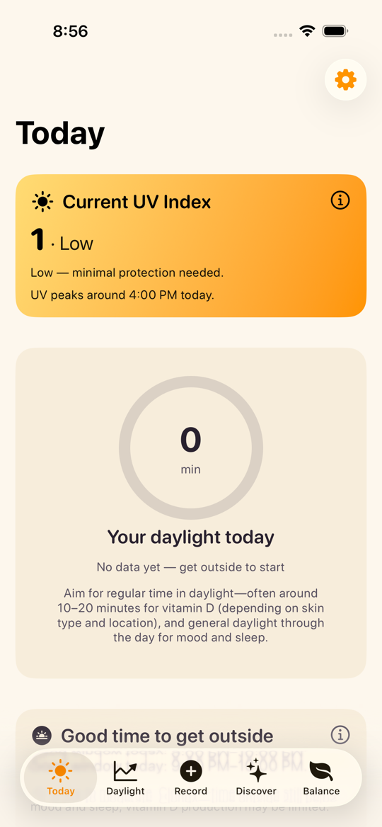 Sunny Day Today view screenshot