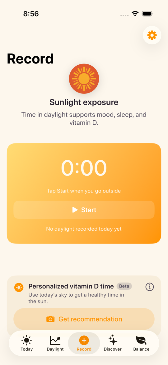 Sunny Day Record view screenshot