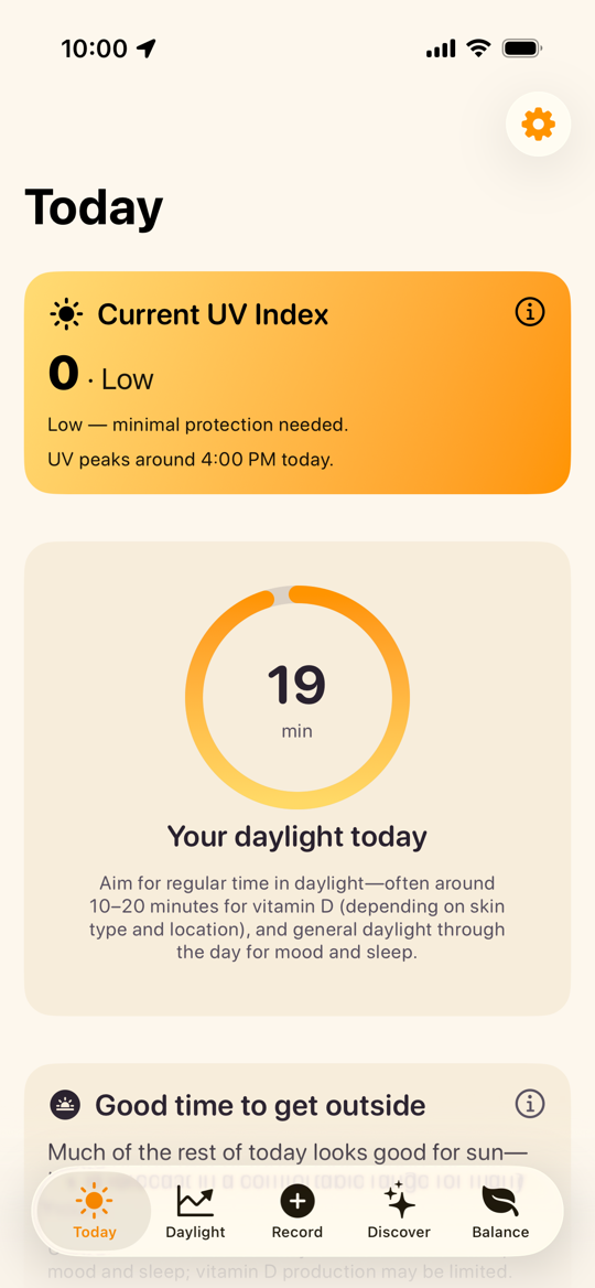 SunnyDay Today view screenshot