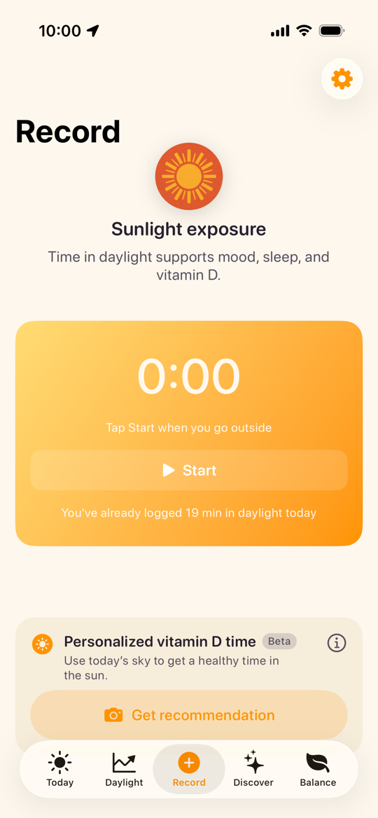 SunnyDay Record view screenshot